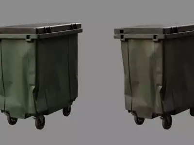 Crushed Trash Container 02 3D model
