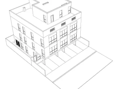 Apartment Building Concept 3D model