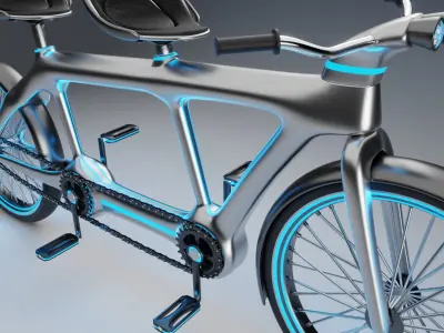 Sci-Fi Tandem Bicycle 3D model
