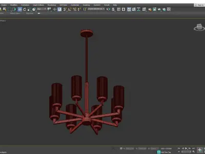 ADELEINE brass chandelier with glass shades Low-poly 3D model