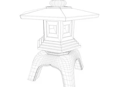 Japanese stone lantern 3D model purchase