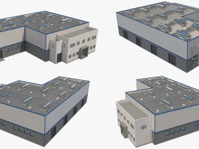  8 Industrial Buildings Set 01 