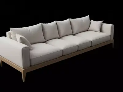 Modern Sofa Set 3D Model  Game-Ready PBR Textures 3D model