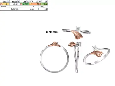 Women Light Weight Ring STL OBJ FBX JCD Details 3D print model 17