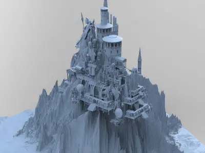 Mount Olympus Grand mountain scene 3D model