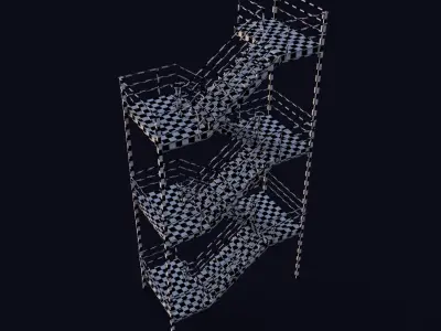 Emergency Exit Stairs Low-poly 3D model