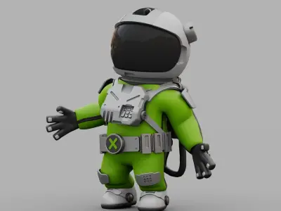 CARTOON ASTRONAUT RIGGED 3D model