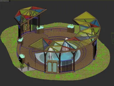 Childrens round pool stage 3D model