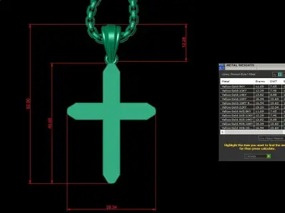 Cross Light Gold 3CP052 3DM STL 3D model