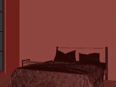 Bed and bed sheets model 3D model