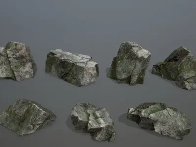Rock Set 3 Low-poly 3D model