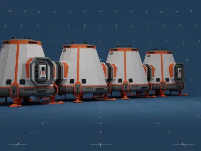 MARS SciFi Container Base 02 Low-poly 3D model