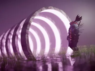 Sci-fi Gate way 3D Environment scene 3D model