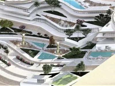 A therapeutic tourist resort Low-poly 3D model