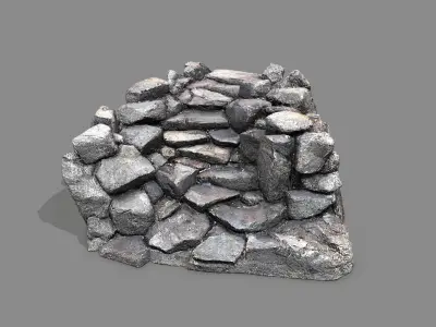 Old Rock Stairs  Low-poly 3D model