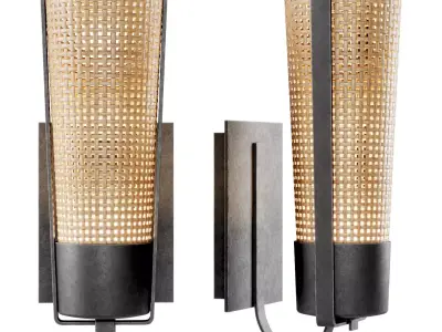 Rattan wall lamp H401  3D model