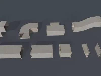 Ventilation Modular Game Ready Low-poly 3D model