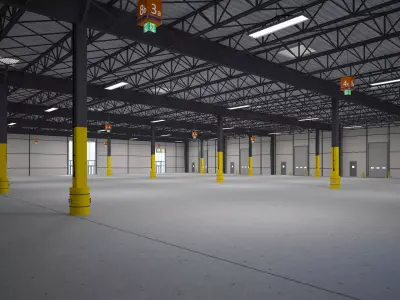 Exhibition Hall Warehouse 4 3D model