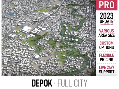 Depok Low-poly 3D model