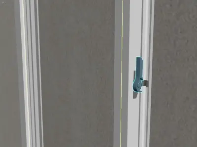 Five aluminum Windows Black and white   3D model