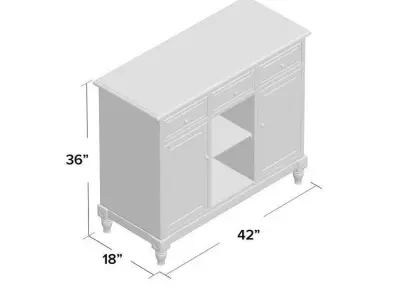 Leonard Wide Drawer Server 3D model