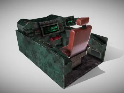 Sci-fi Cockpit Low-poly 3D model