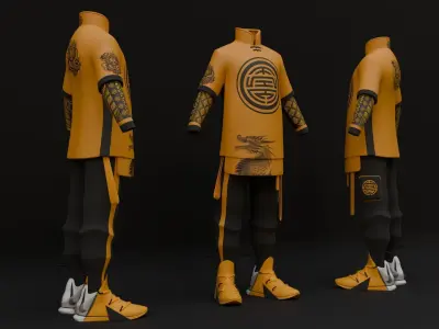 Sci-Fi jacket shirt pants 3D model