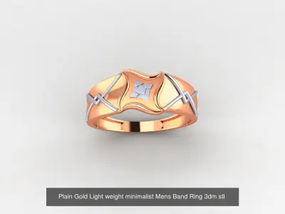 65 Plain Gold Light weight minimalist Mens Band Ring 3dm stl  3D Model Pack
