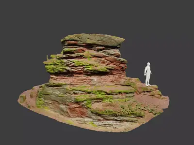 PBR Rocks Stone Forest Cliff Big Drone scan 3D model