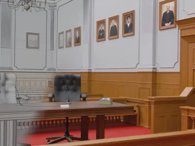 Realistic Courtroom 3D model