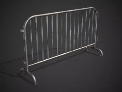 Road Steel Barricade Low-poly 3D model