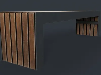 Modern Outdoor Bench 14 PBR Game Ready Low-poly 3D model