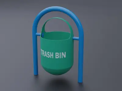 Trash bins Low-poly 3D model