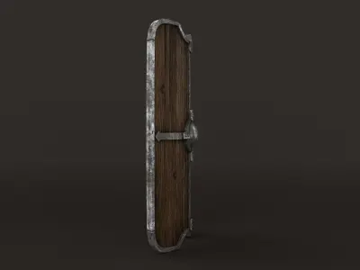 Wooden Shield  Low-poly 3D model purchase