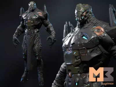 Sci-Fi Character 02 Hunter Low-poly 3D model