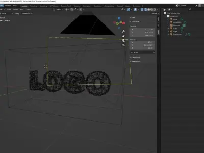 SciFi Future technology line LOGO scene set 3D model