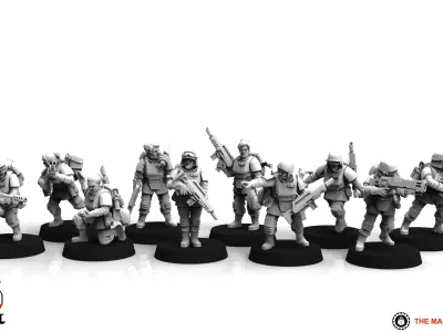 Universal Guard - Female Infantry Builder 3D print model