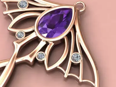The Nocturnal Empress Pendant jewelry 3D model - for Her 3D print model