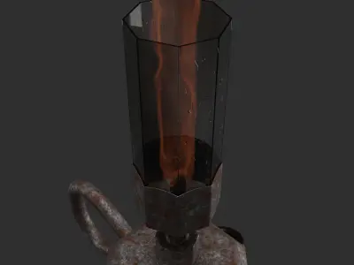 Gass Lamp Low-poly 3D model