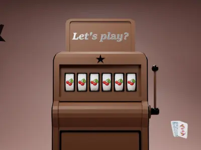Low poly slot machine 1 Low-poly 3D model