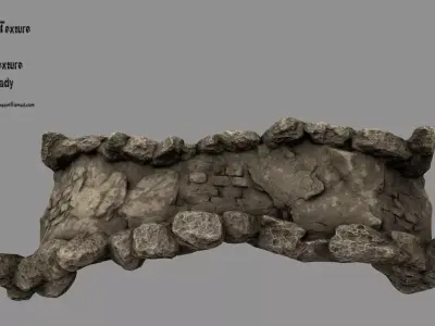 old bridge 012 Low-poly 3D model