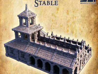 Imperial Stable  Tabletop Terrain 28 MM 3D print model