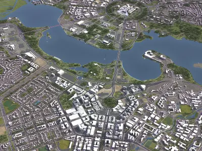 Canberra - 3D City Model Low-poly 3D model