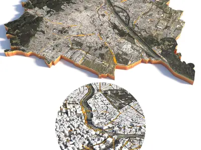 Vienna City in Austria 3D model