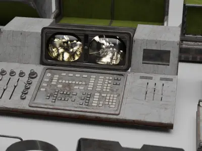 Modular Control Room Low-poly 3D model