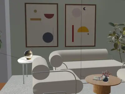 Modern living room 3D model