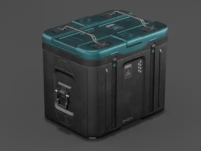 Sci-fi Military Crate pak Low-poly 3D model