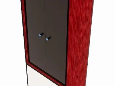 Almira with Glass Door and Drawer 3D model