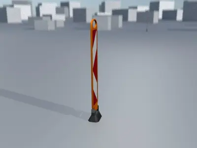 White and Red Road Traffic Barrier - Part 10 -  Low-poly 3D model