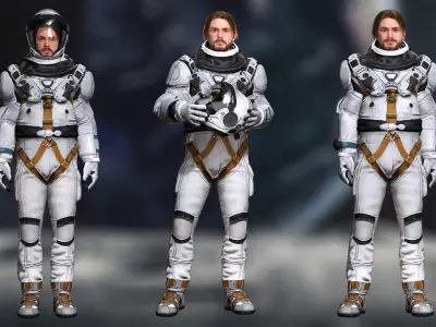 Sci-Fi Astronaut Character High-Quality PBR  Low-poly 3D model
